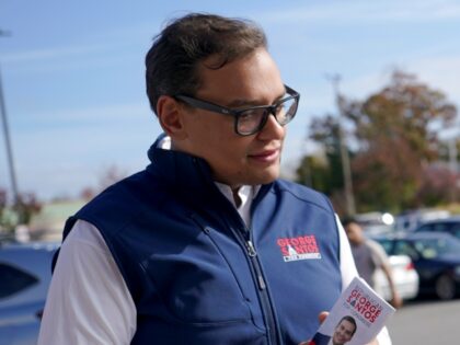 Republican candidate for New York's 3rd Congressional District George Santos, left, t