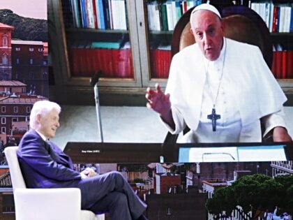 ROME — Pope Francis engaged former U.S. President Bill Clinton via zoom Monday, stressin
