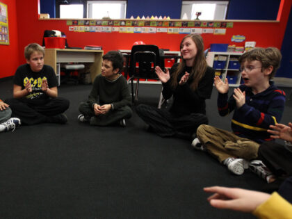 The students play a game at Missing Links Academy is a private school for autistic childre